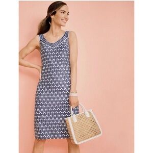 Talbots Blue and White Patterned Dress NWT